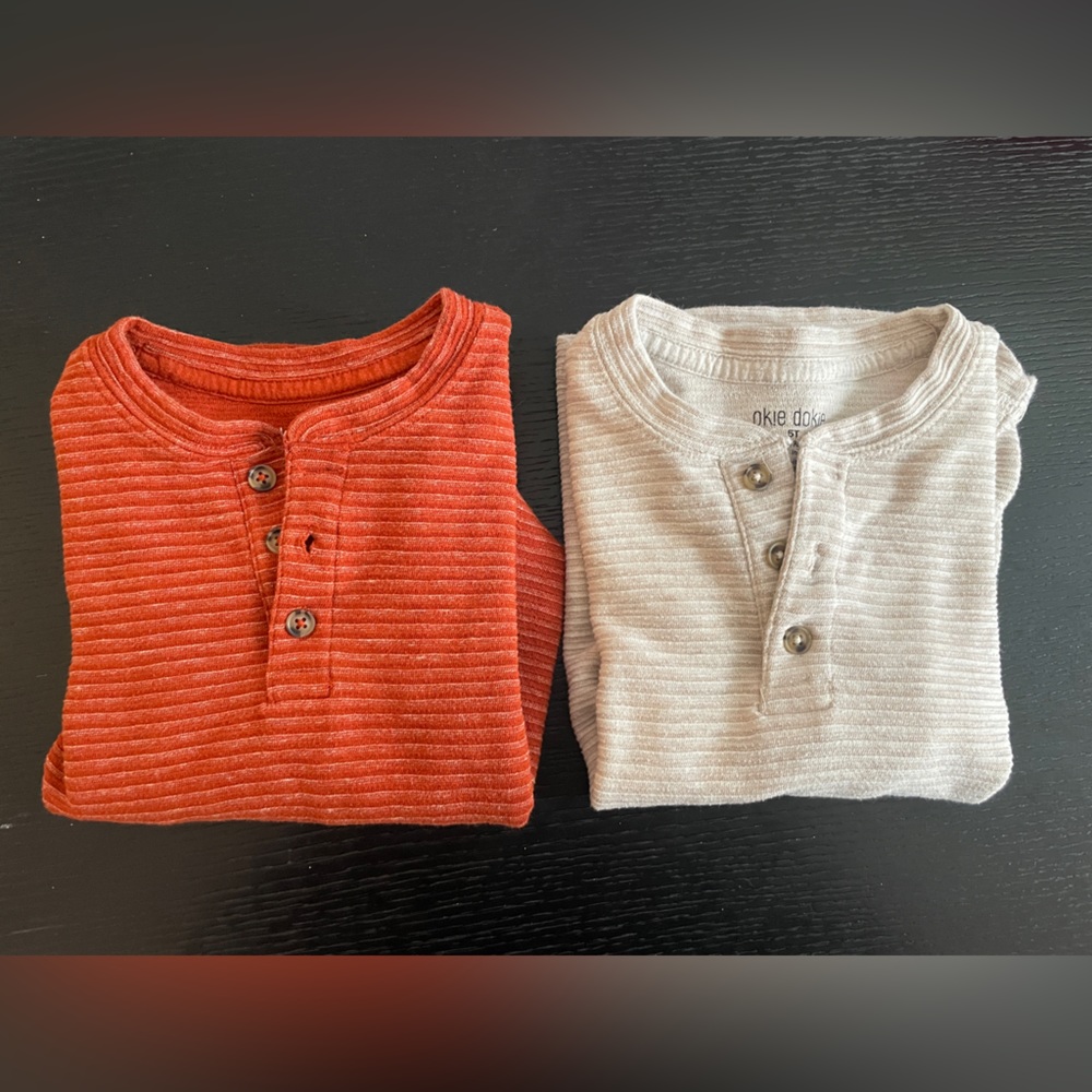 5T Okie Dokie long sleeve ribbed shirts.